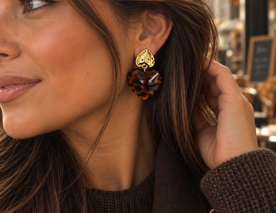 Boucles d'oreilles Jolie marron