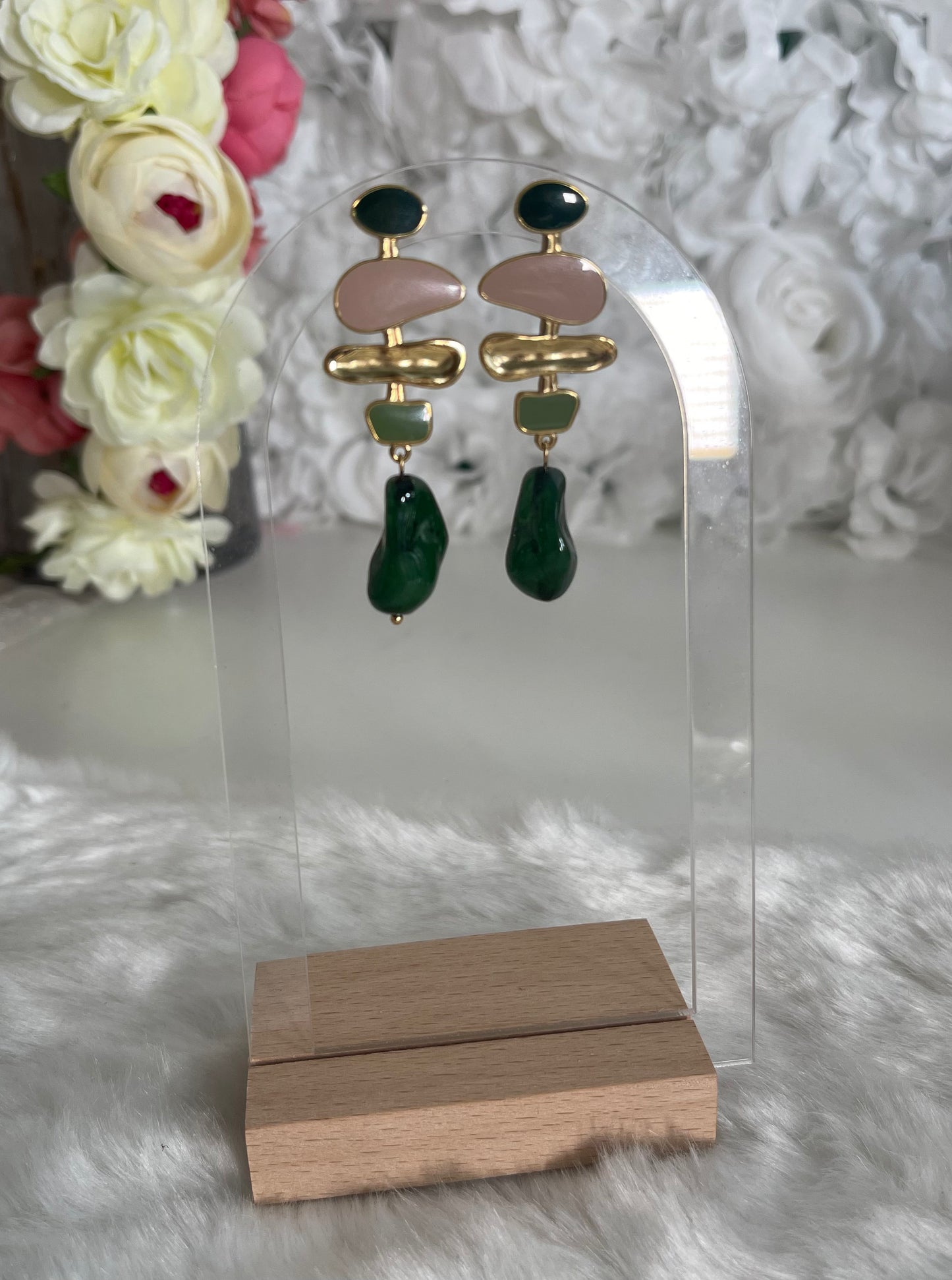 Boucles d'oreilles Marwa vert