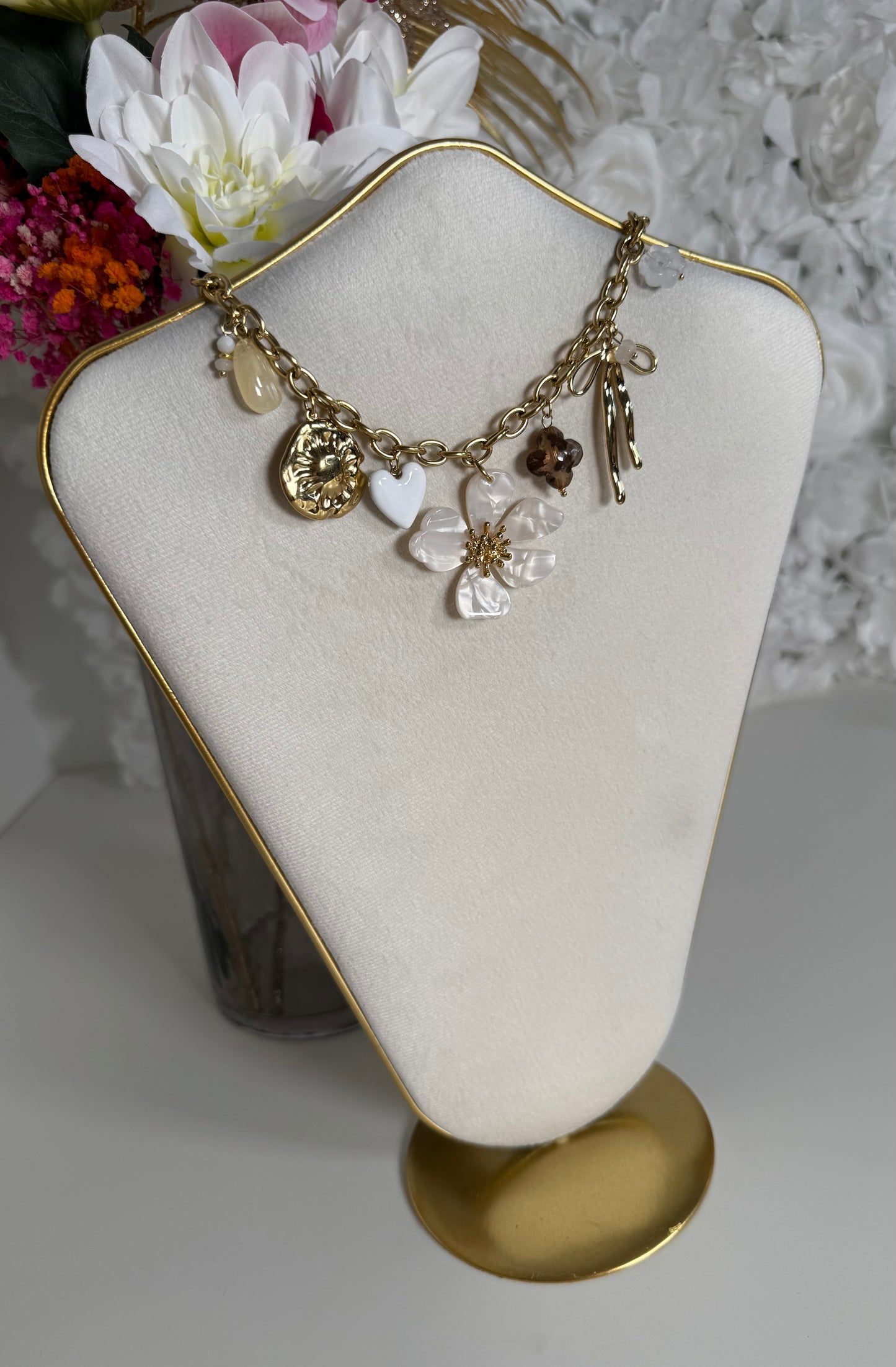 Collier Adèle blanc