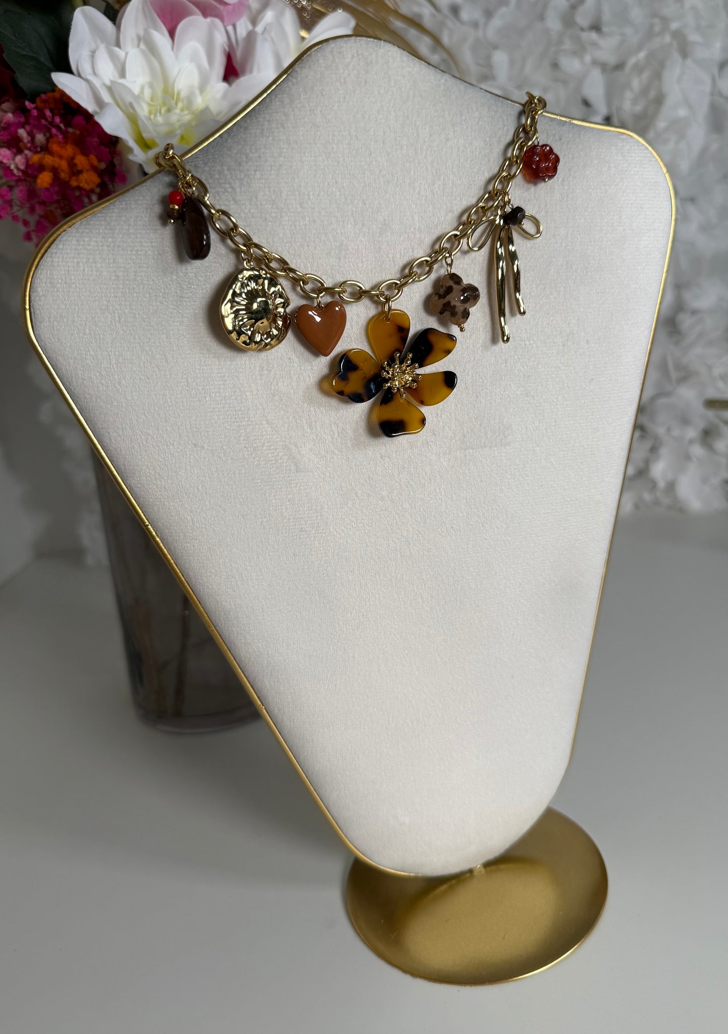 Collier Adèle marron