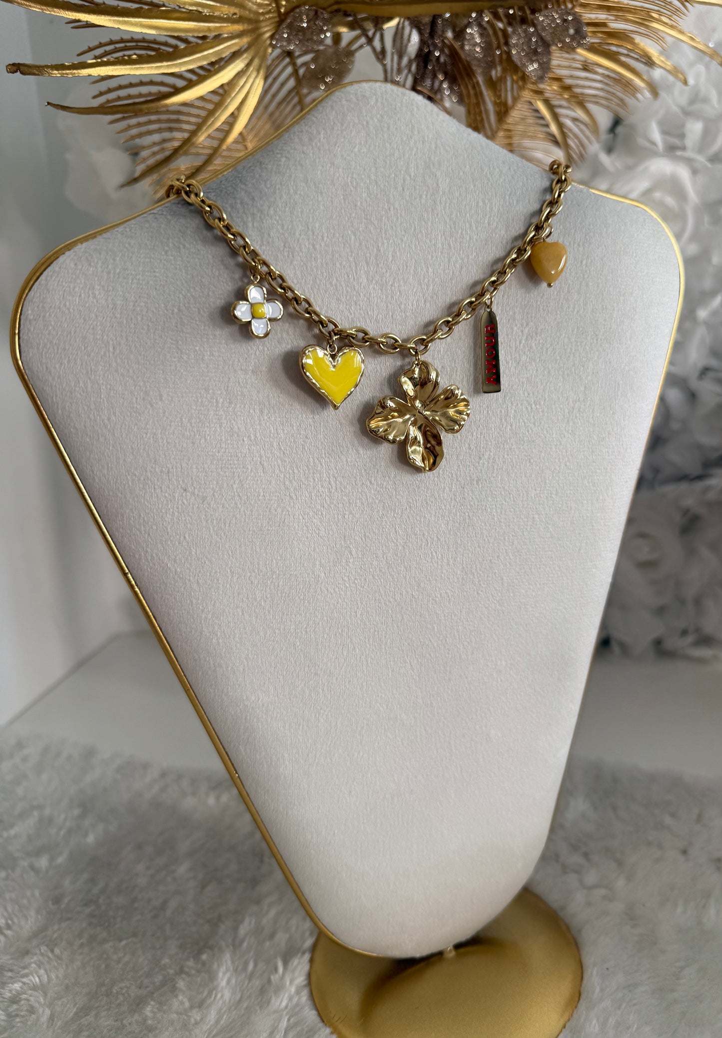 Collier Amour jaune
