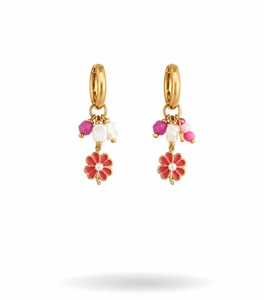Boucles d'oreilles Kamala rose