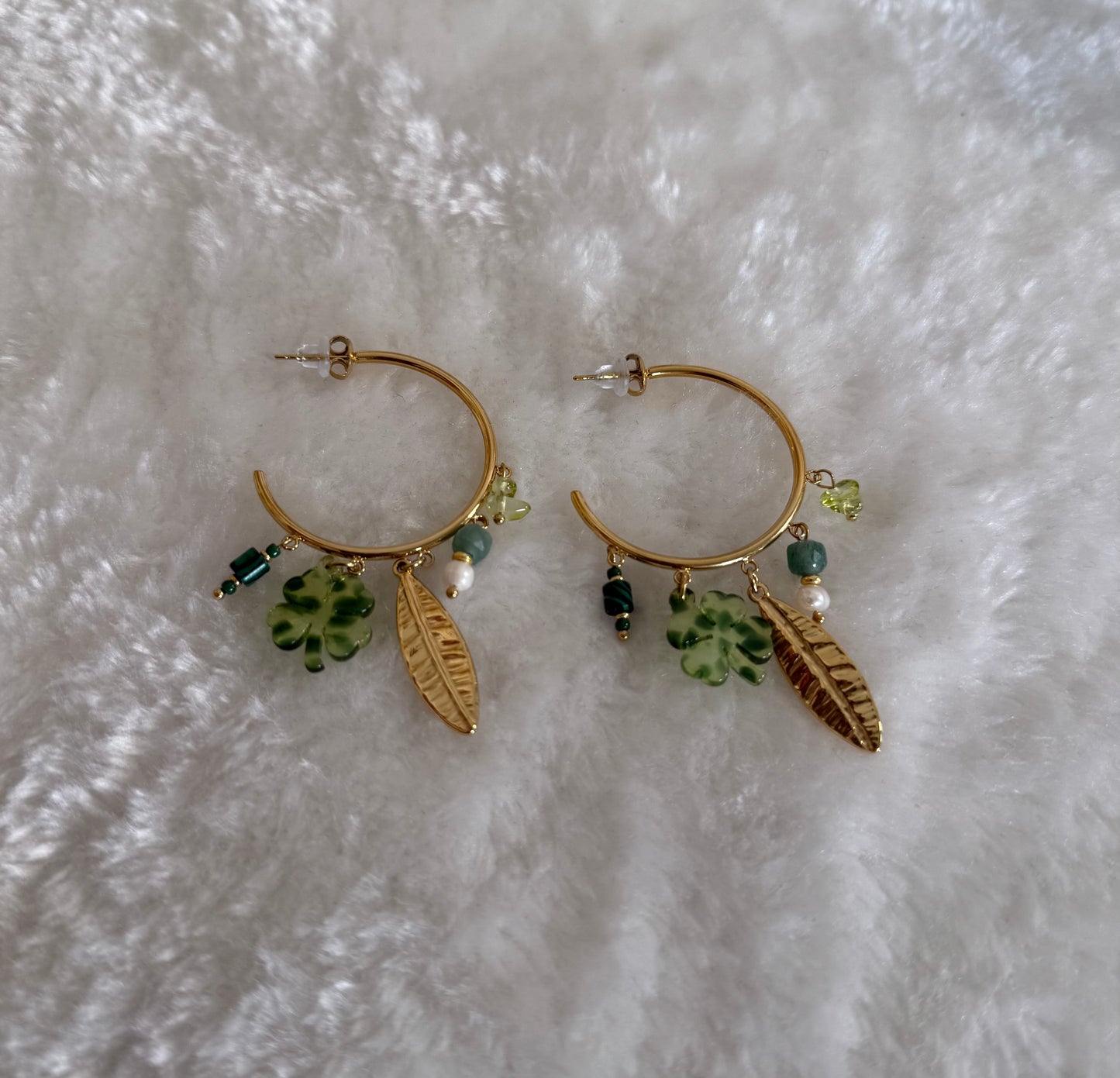 Boucles d'oreilles trèfles vert