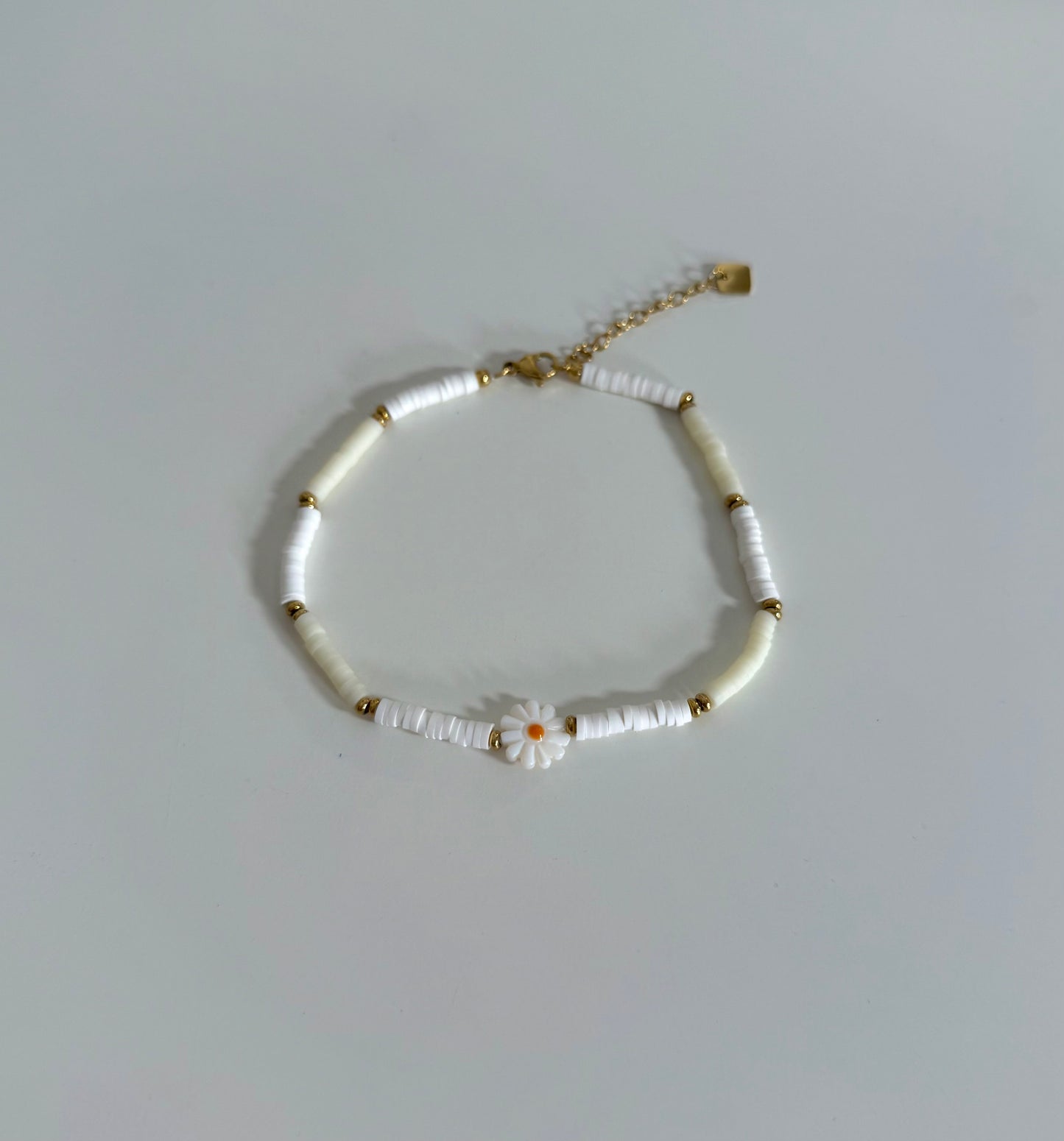 Bracelet de cheville Cheryl blanc