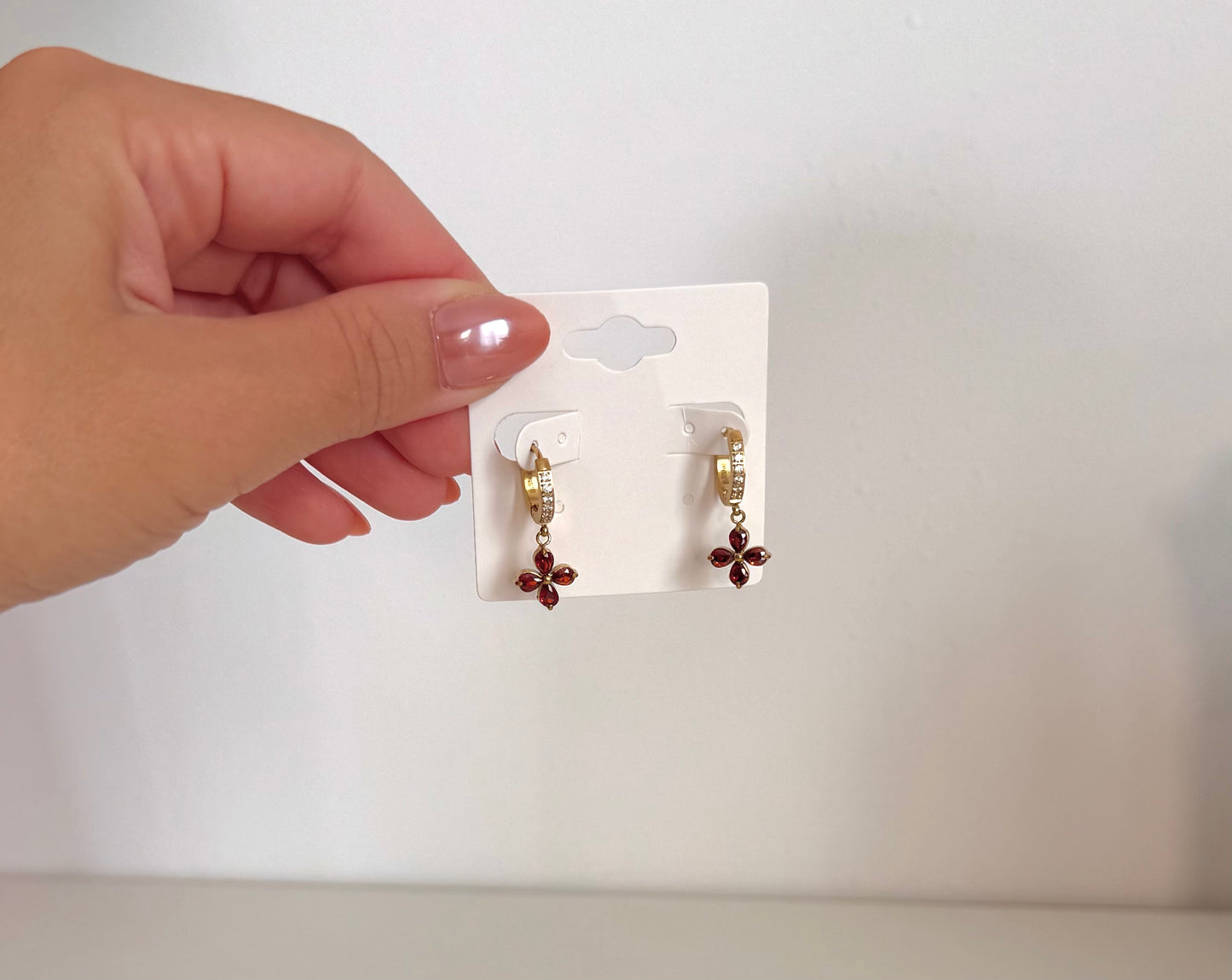 Boucles d'oreilles Jade bordeau