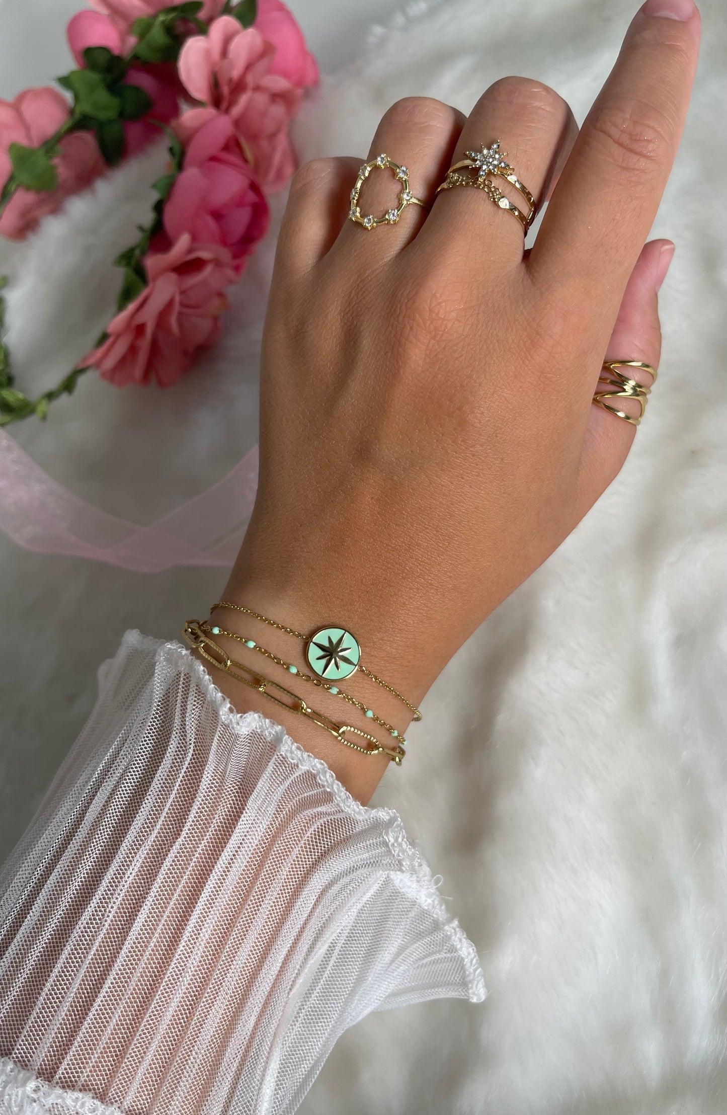 Bracelet Monica vert turquoise