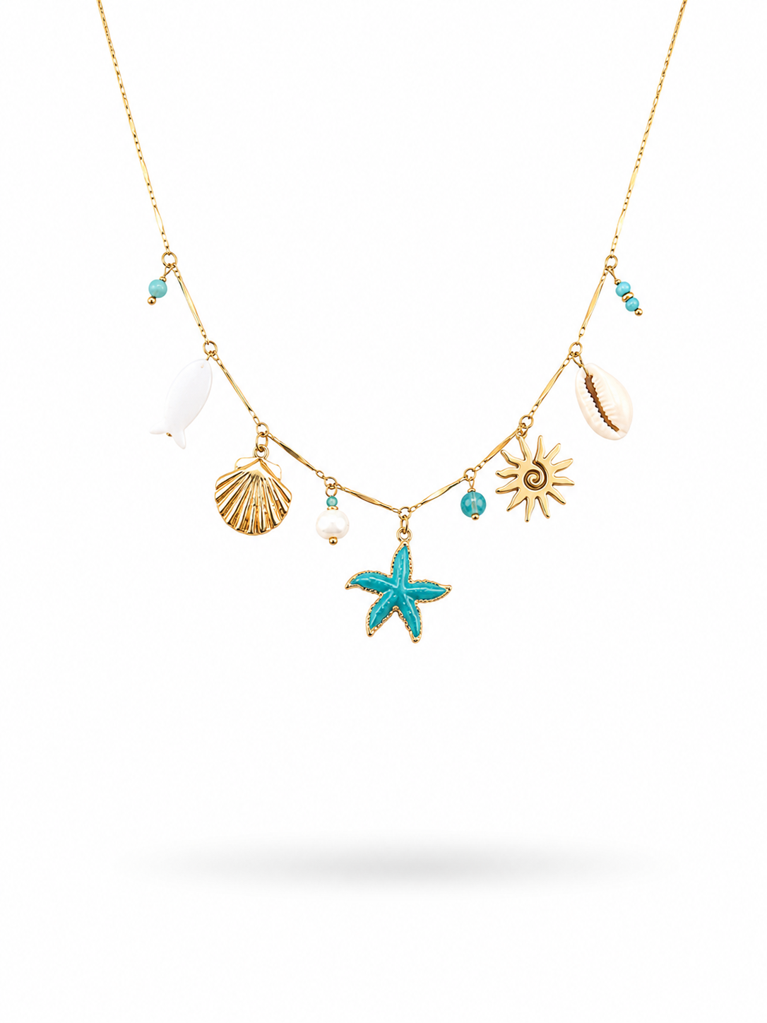 Collier femme en acier inoxydable doré