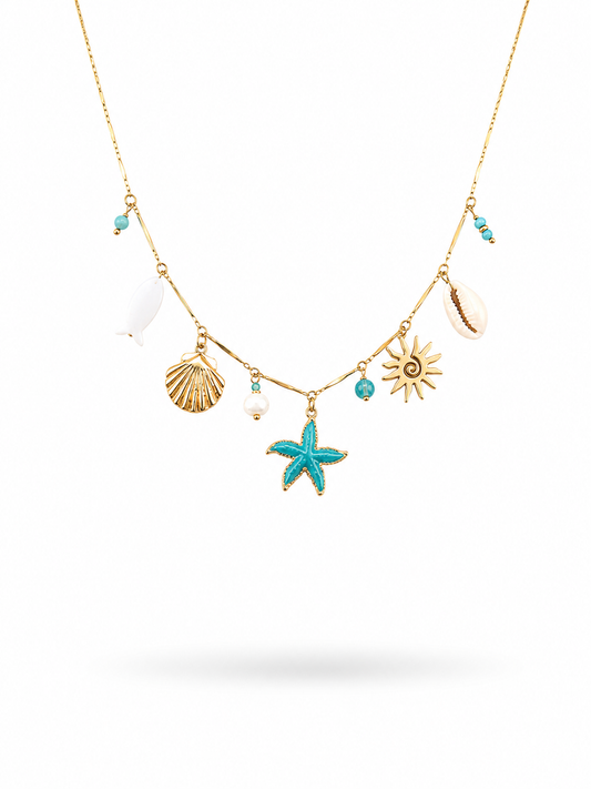 Collier femme en acier inoxydable doré