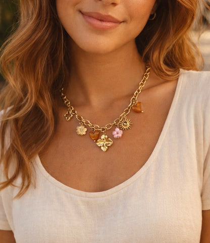 Collier Bloom marron