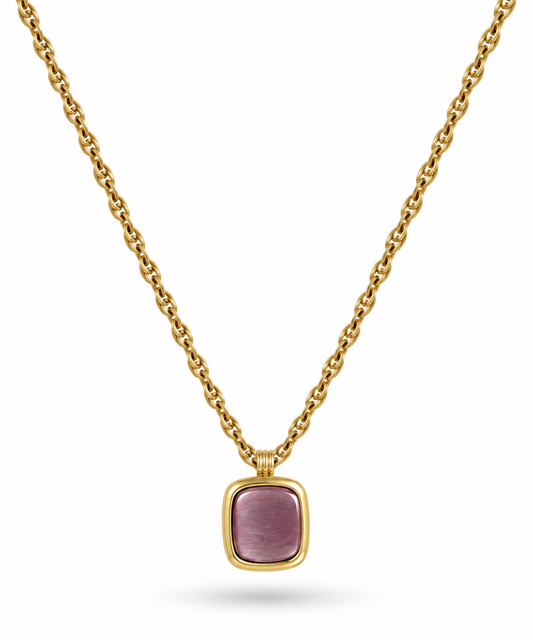 Collier long Nour - Rhodonite