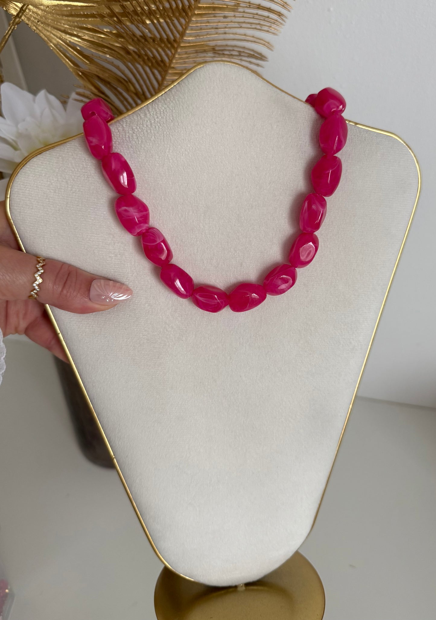 Collier Naya rose fuchsia