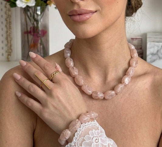 Collier Naya rose clair