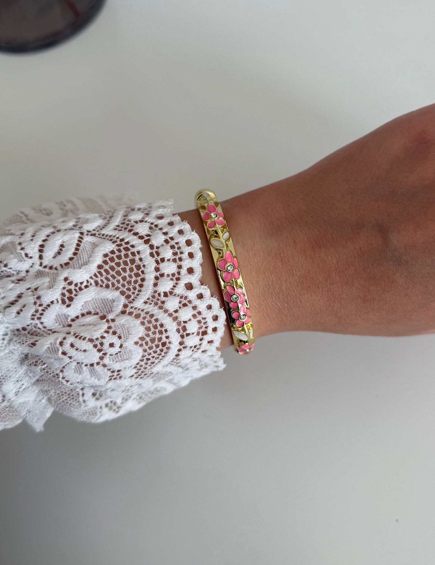 Jonc Summer rose et blanc