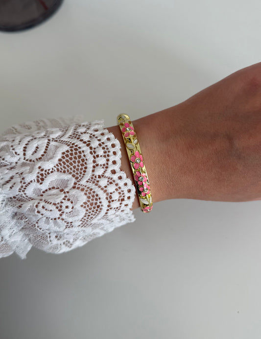 Jonc Summer rose et blanc