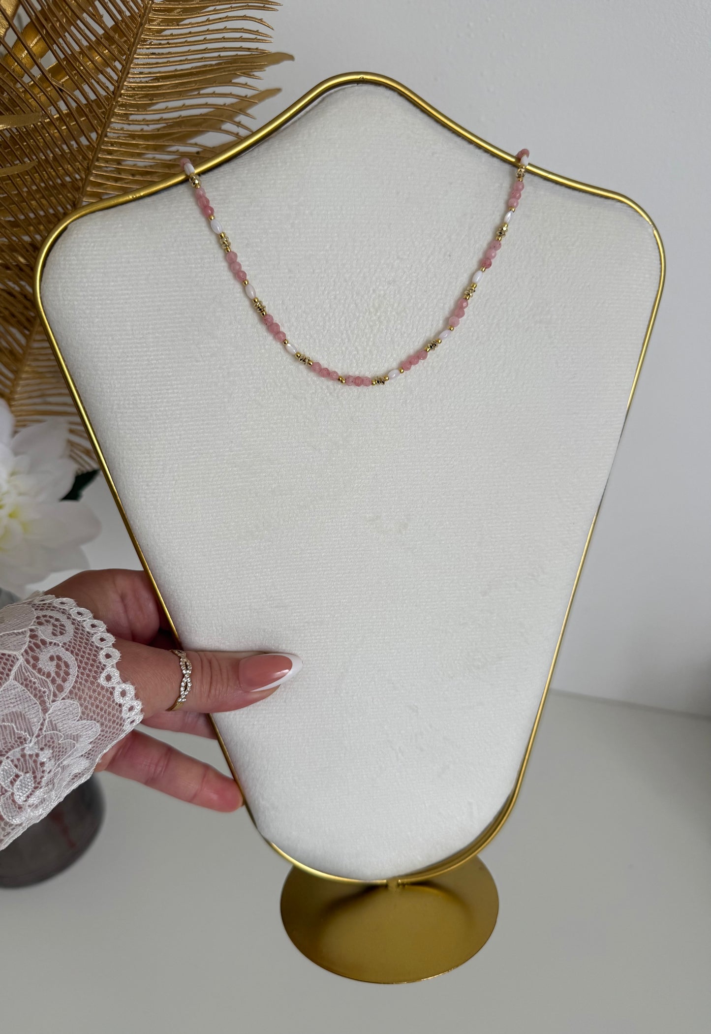 Collier Kiara rose clair