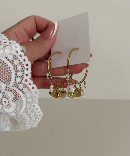 Boucles d'oreilles Capri blanche
