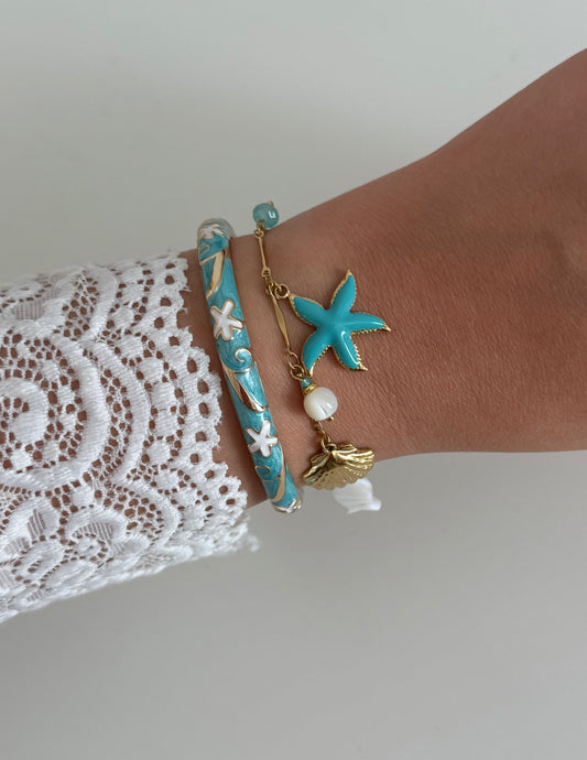 Duo Jonc Summer Blue - Bracelet Moana bleu