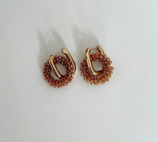 Boucles d'oreilles Alyzée beige