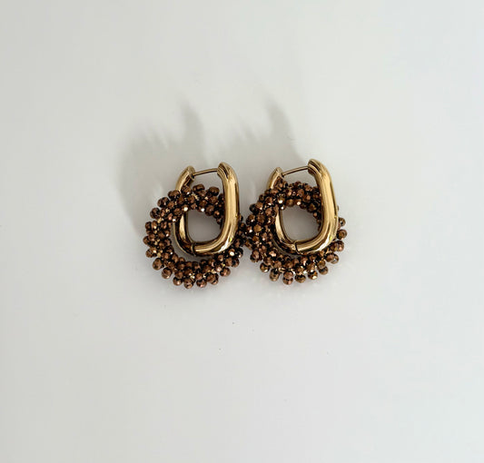 Boucles d'oreilles Alyzée marron