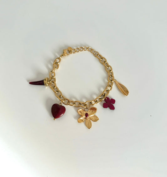 Bracelet Automne bordeau