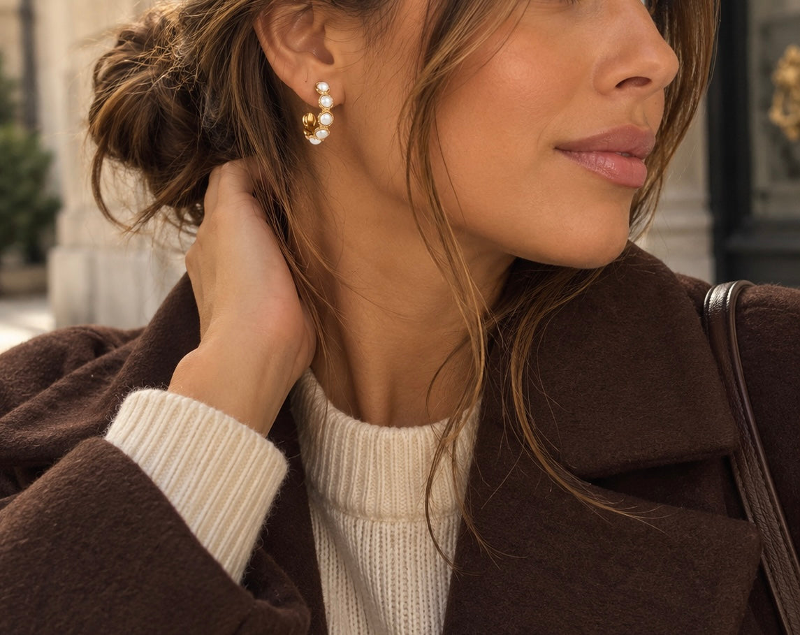 Boucles d'oreilles Élisabeth - Nacre