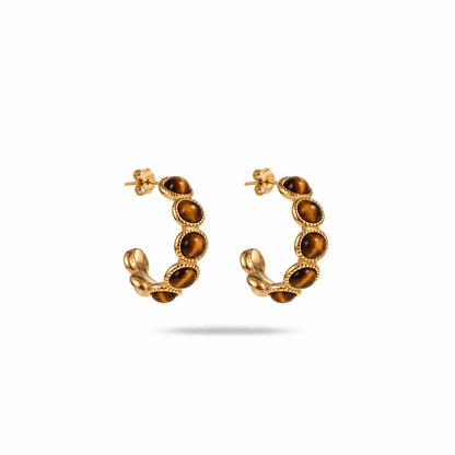 Boucles d'oreilles Élisabeth - Oeil de tigre