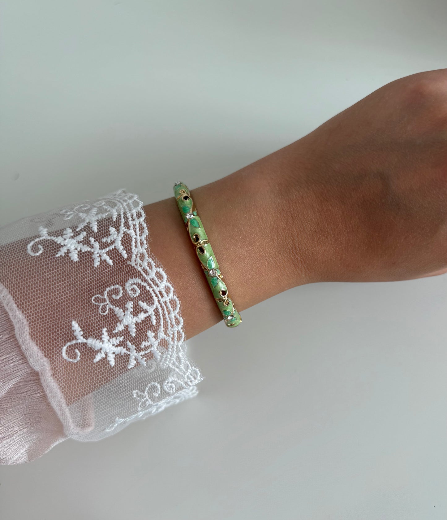 Bracelet Jonc Summer vert gold