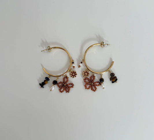 Boucles d'oreilles Charlotte marron