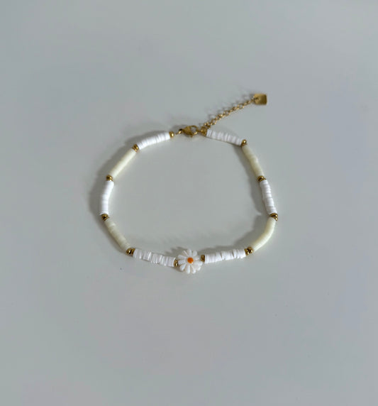 Bracelet de cheville Cheryl blanc