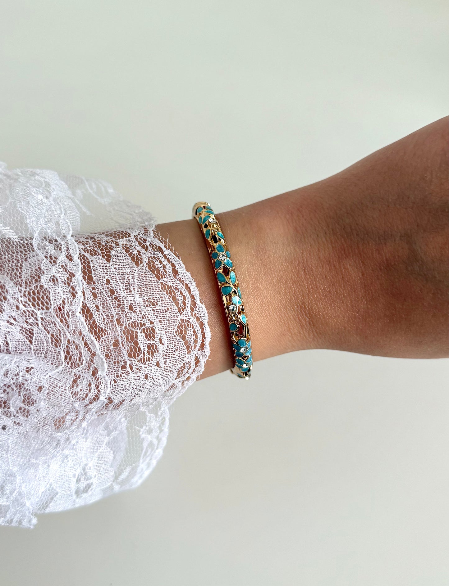 Jonc Summer doré turquoise