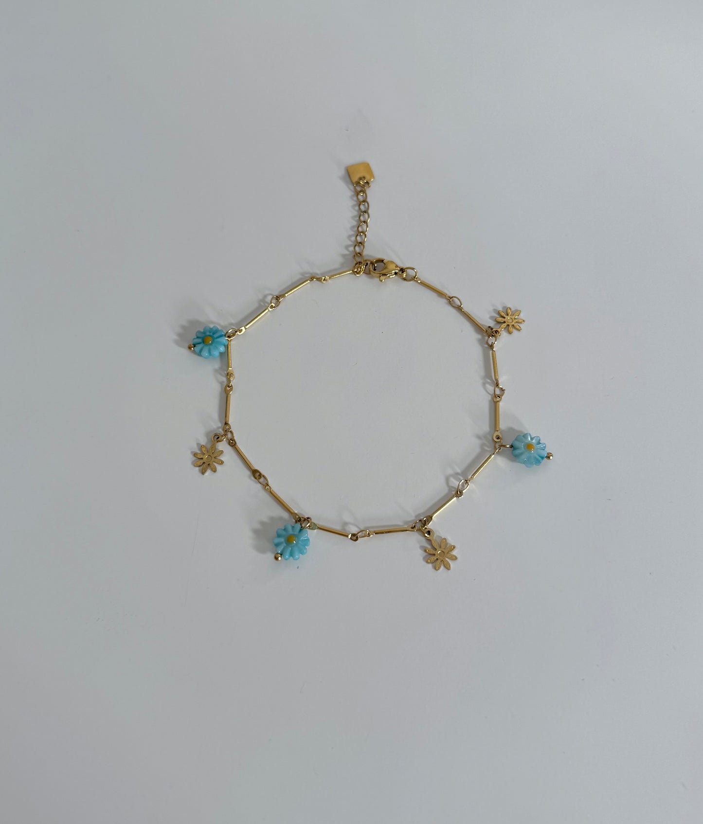 Bracelet de cheville Fleur bleu