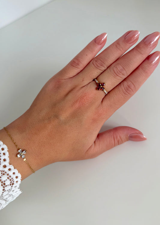 Bague Jade bordeau