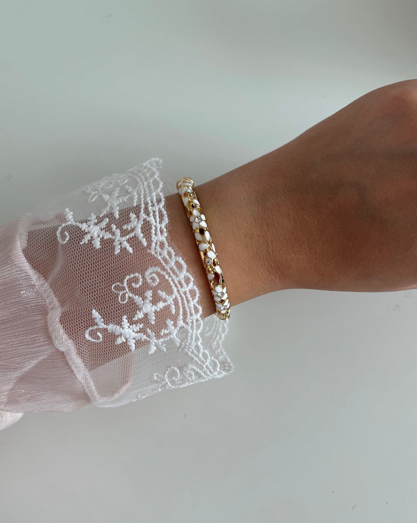 Bracelet Jonc Summer blanc gold