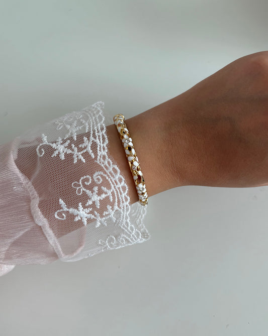Bracelet Jonc Summer blanc gold