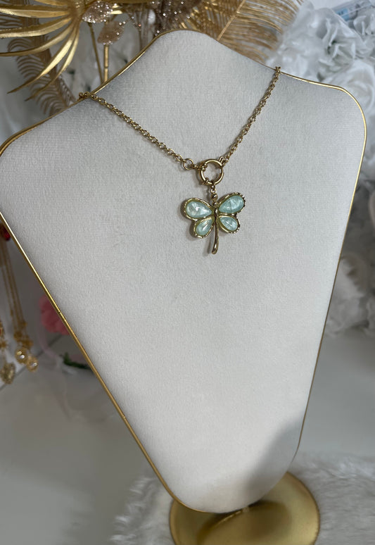 Collier Libellule turqoise