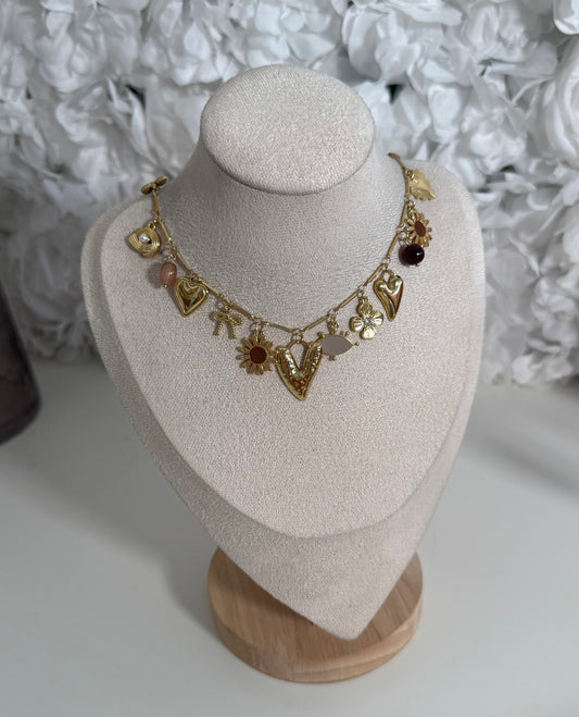 Collier Saly marron