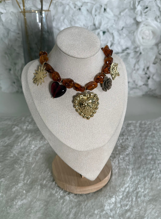 Collier Sansa marron